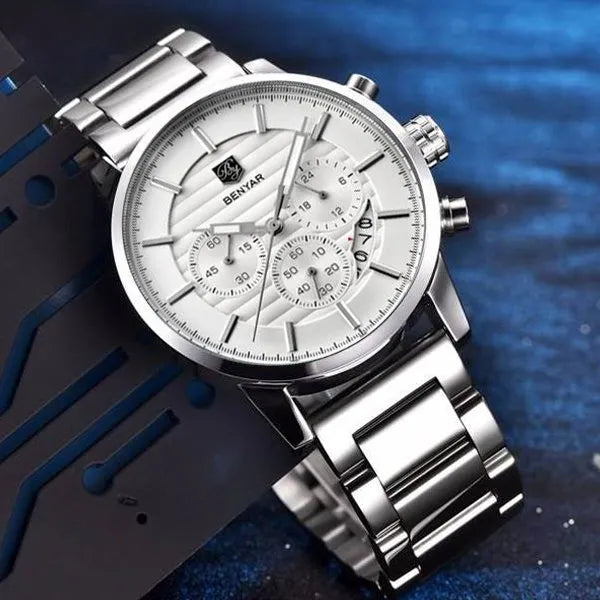 Benyar BY-5104 Exclusive Chronograph Edition Men Watch ( Stainless Steal )