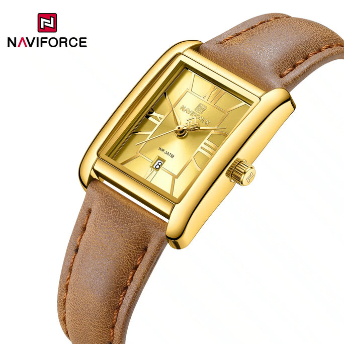Naviforce NF 5074 Signature Square Women Watch With Official Warranty