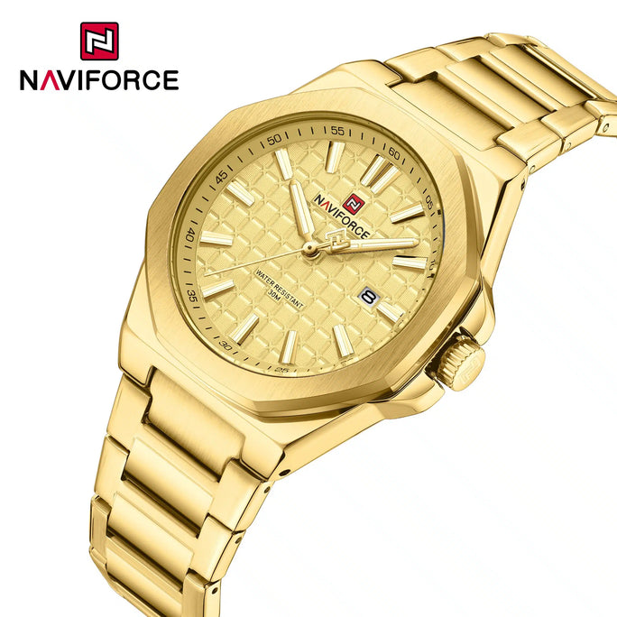 Naviforce NF 9258 Signature Textured Date Men Watch With Official Warranty