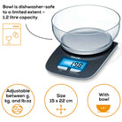 Beurer KS 25 Digital Kitchen Scale with Weighing Bowl