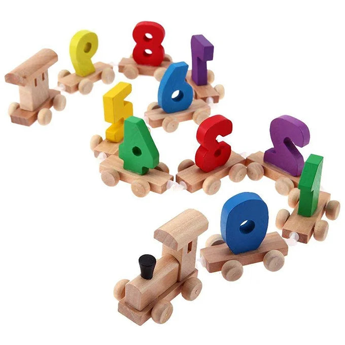 Wooden Digital Numbers Educational Train Toy Set For Kids