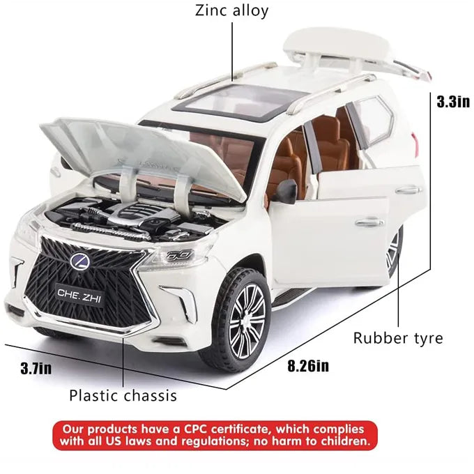 Lexus LX 570 SUV 1:24 Die-Cast Model Car with Light, Sound & Opening Doors