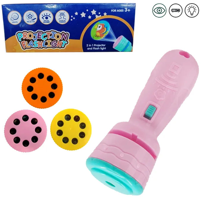 2 in 1 Projctor & Flash Light – Mini Projctor Torch Kids