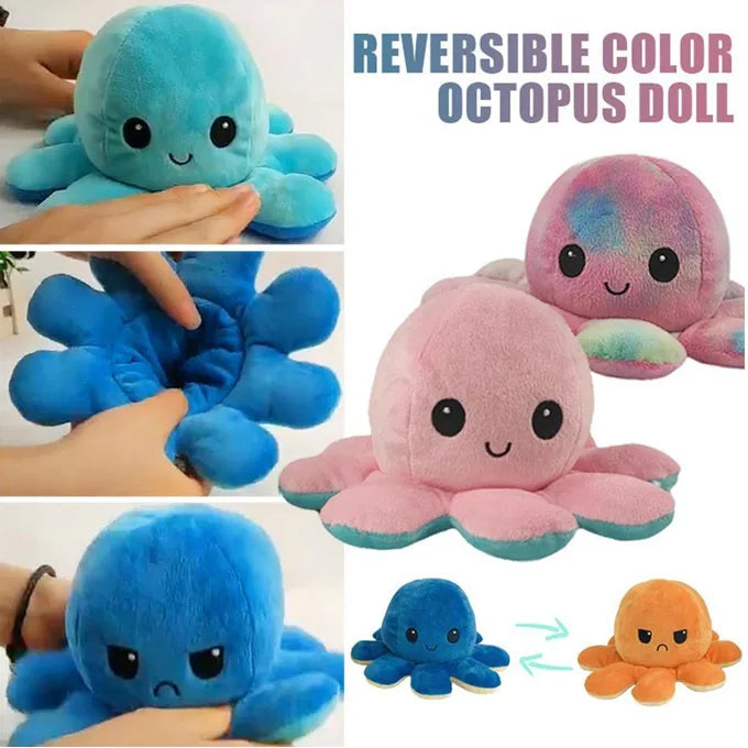Reversible Octopus Stuffed Creative Mood Change Double-Sided Flip – Random Colors
