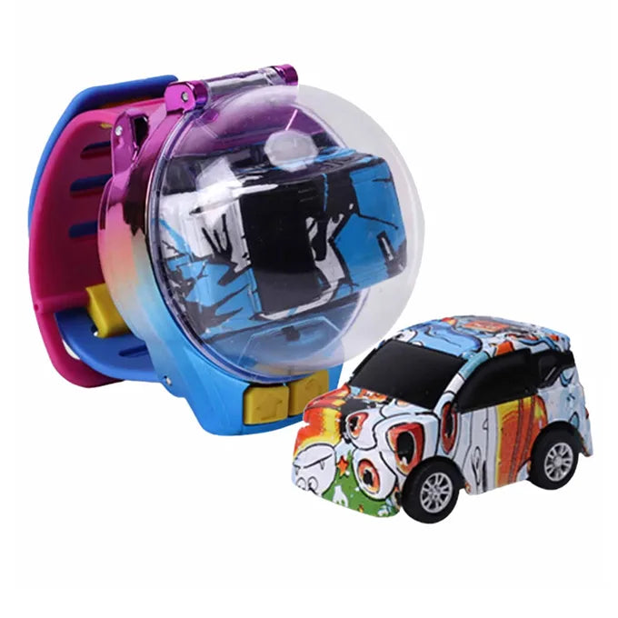 Mini Watch Remote Control Mickey Mouse Car 2.4GHz Rechargeable RC Car with Adjustable Strap