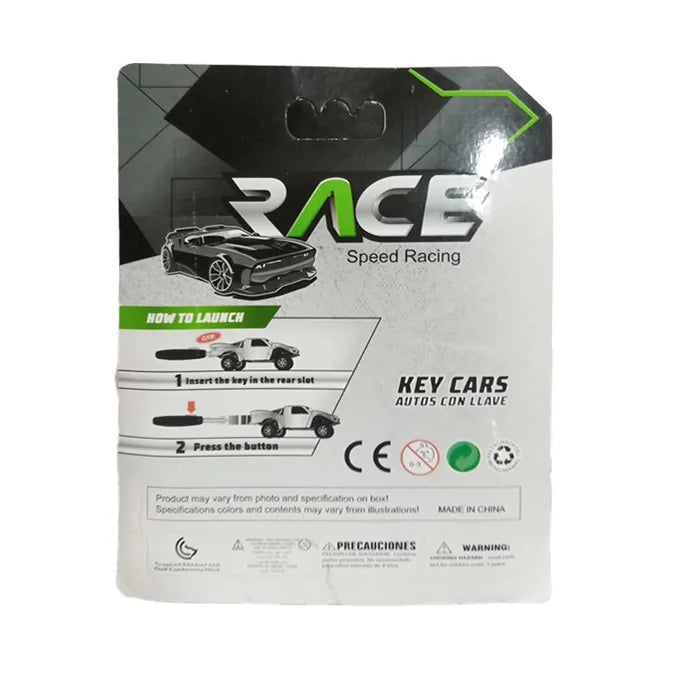 Race Speed Racing Key Power Die-Cast Car with Key Launcher – Assorted Designs