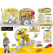 2 in 1 Mini Storage Engineering Series Construction Key Power Cars with Storage Box Briefcase