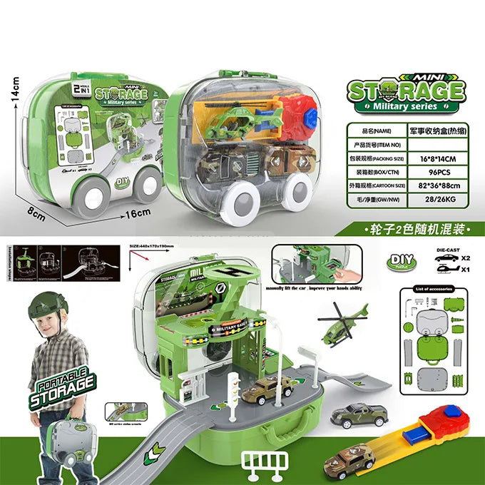 2 in 1 Mini Storage Military Series Army Key Power Cars with Storage Box Briefcase