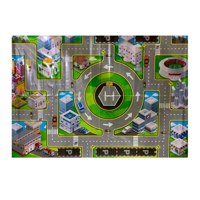Pack of 4 Racing Power Sports Car Play set Mat - Pull back function