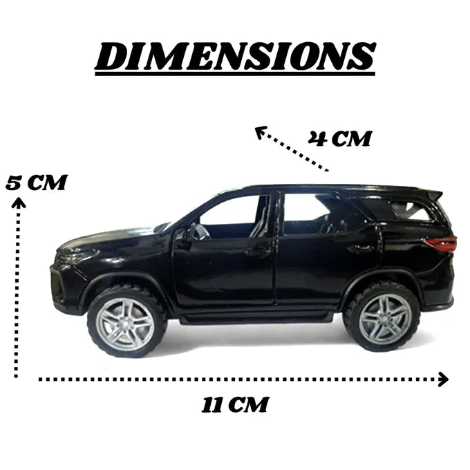 Toyota Fortuner Legender 1:36 Die-Cast Pull Back Model Car with Light, Music & Opening Doors – 5 Inch