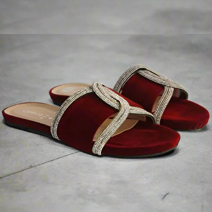 Milli Legacy 9230 Velvet Fancy Slippers For Women