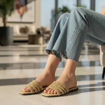 Milli Legacy 501 Summer Glamour Embellished Flat Slippers For Women