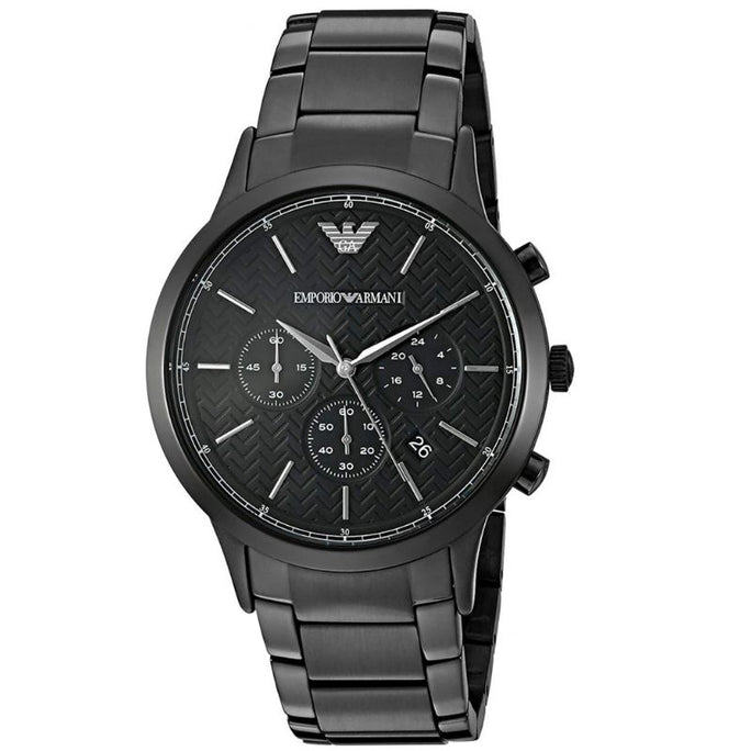Emporio Armani AR2485 Renato Black Stainless Steel Black Dial Chronograph Quartz Watch