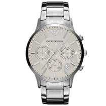 Emporio Armani AR2458 Men's Chronograph Quartz Stainless Steel Silver Dial 43mm Watch