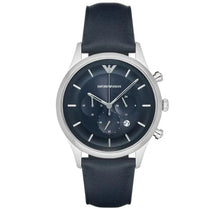 Emporio Armani AR11018 Lambda Blue Leather Strap Blue Dial Chronograph Quartz Watch