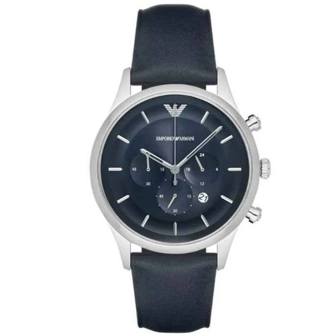 Emporio Armani AR11018 Lambda Blue Leather Strap Blue Dial Chronograph Quartz Watch