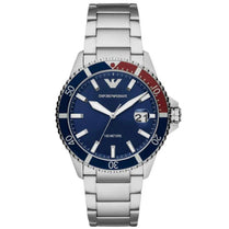 Emporio Armani AR11339 Diver Silver Stainless Steel Blue Dial Quartz Men's Watch