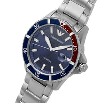 Emporio Armani AR11339 Diver Silver Stainless Steel Blue Dial Quartz Men's Watch