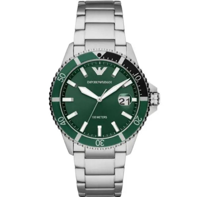 Emporio Armani AR11338 Men’s Quartz Stainless Steel Green Dial 42mm Watch