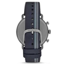 Emporio Armani AR11202 Aviator Men’s Chronograph Quartz Stainless Steel Silver Dial 43mm Blue Leather Strap Watch