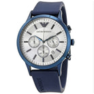 Emporio Armani AR11026 Men’s Chronograph Quartz Silicone Strap Silver Dial 44mm Watch