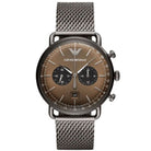 Emporio Armani AR-11141 Men's Silver Mesh Strap Brown Dial Watch