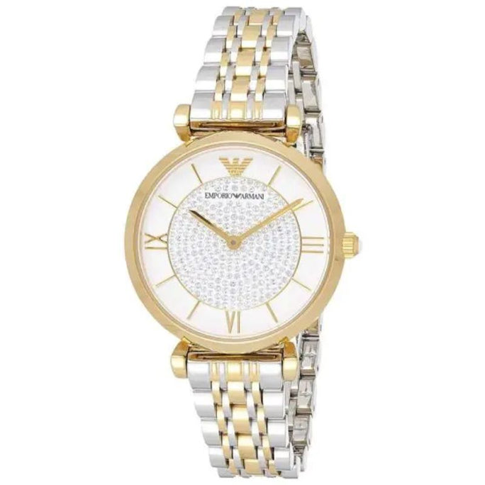 Emporio Armani AR8031 Women’s Analog Two Tone Stainless Steel White Dial 32mm Watch