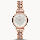 Emporio Armani AR11244 Women’s Quartz Rose Gold Stainless Steel Silver Crystal Pave Dial 32mm Watch