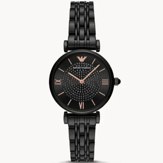 Emporio Armani AR11245 Women’s Analog Stainless Steel Black Dial 32mm Watch