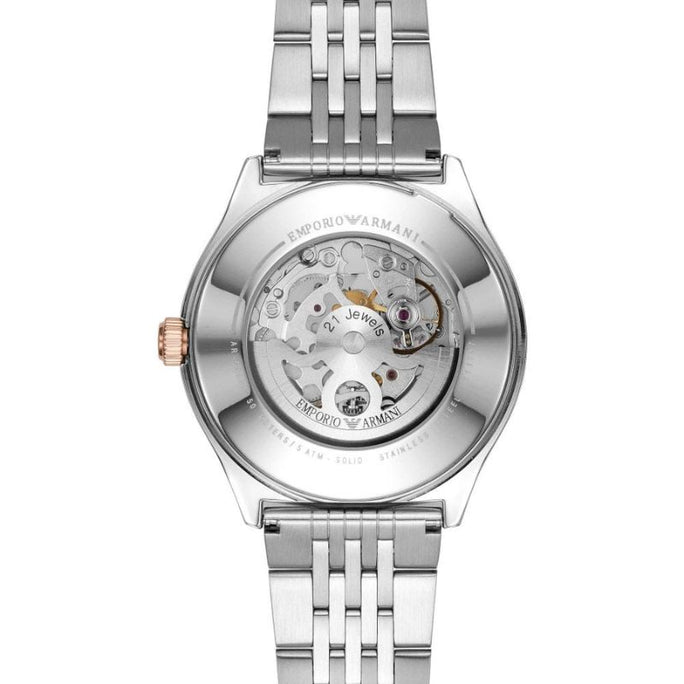 Emporio Armani AR60002 Men’s Automatic Two-Two Stainless Steel White Dial 43mm Watch