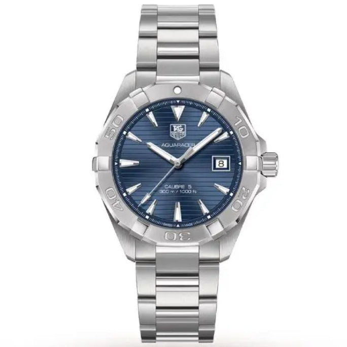 Tag Heuer WAY2112.BA0928 Aquaracer Men’s Automatic Swiss Made Silver Stainless Steel Blue Dial 41mm Watch