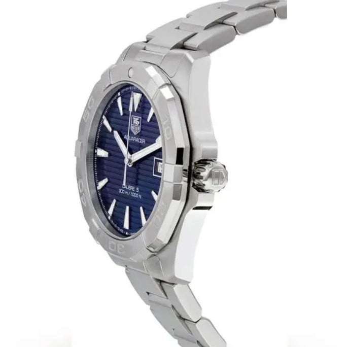 Tag Heuer WAY2112.BA0928 Aquaracer Men’s Automatic Swiss Made Silver Stainless Steel Blue Dial 41mm Watch