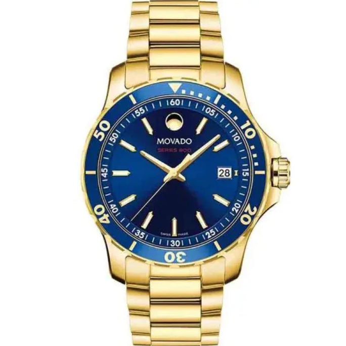 Movado 2600144 Men’s Quartz Swiss Made Stainless Steel Blue Dial 40mm Watch