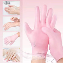 Silicone Gloves, Moisturizing Gloves Non-Slip Palm Elastic Lotion Gloves Size Waterproof Skin Care Gloves for Dry Hand