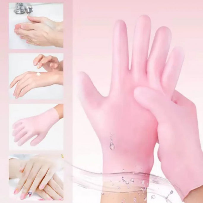 Silicone Gloves, Moisturizing Gloves Non-Slip Palm Elastic Lotion Gloves Size Waterproof Skin Care Gloves for Dry Hand