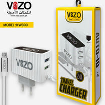 Vizo KW300 Dual Port Wall Charger With Built-in Micro Cable