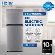 Haier HRF-216 EBS / EBD E-Star Double Door Refrigerator 7 Cubic Feet With Official Warranty