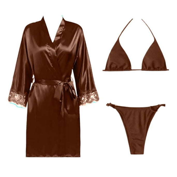Bihaam Silk Wear 1 Piece Sexy Nighty Sleepwear Silk Satin Night Dress Lingerie Set