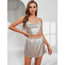 Bihaam Silk Wear Silky Cami & Skirt Nightwear Set For Women