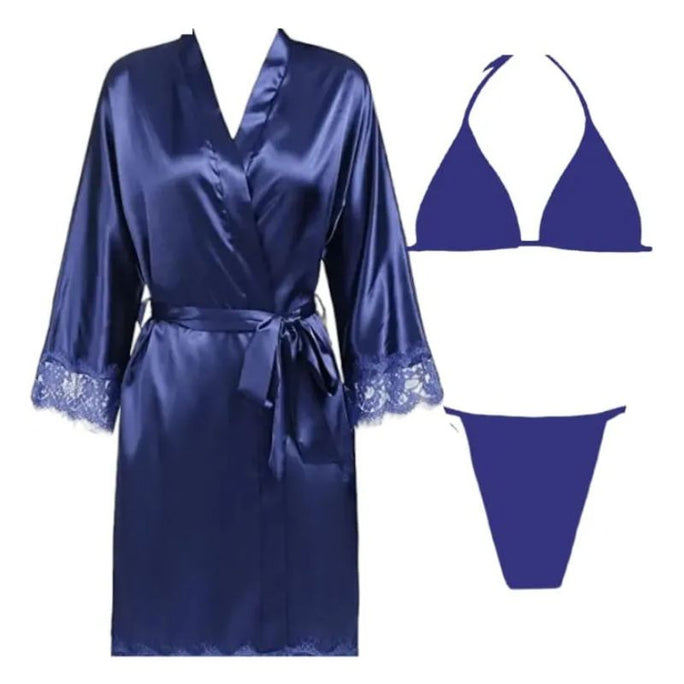 Bihaam Silk Wear 1 Piece Sexy Nighty Sleepwear Silk Satin Night Dress Lingerie Set