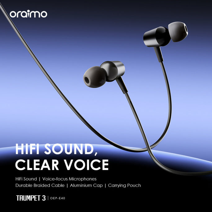 Oraimo OEP-E40 Trumpet 3 HIFI Audio In Ear Earphone