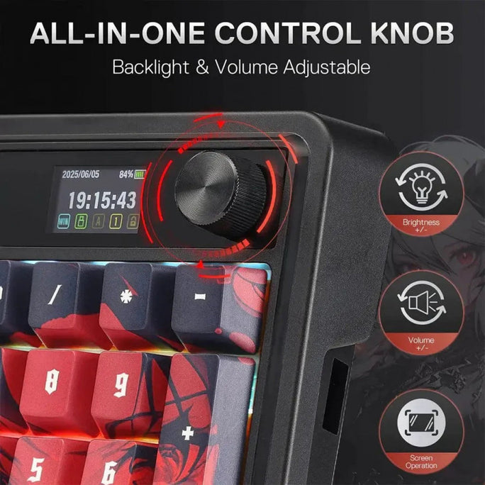 Redragon K719 Artemis Pro RGB PRO Wireless Gasket Hype Screen Anime Keyboard
