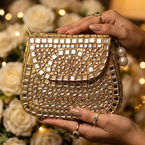 Milli legacy BC-001 Luxury Gold Beaded Evening Clutch Purse For Women