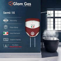 Glam Gas Semi-15 Semi-Instant Water Heater 35 Liter Capacity With Official Warranty