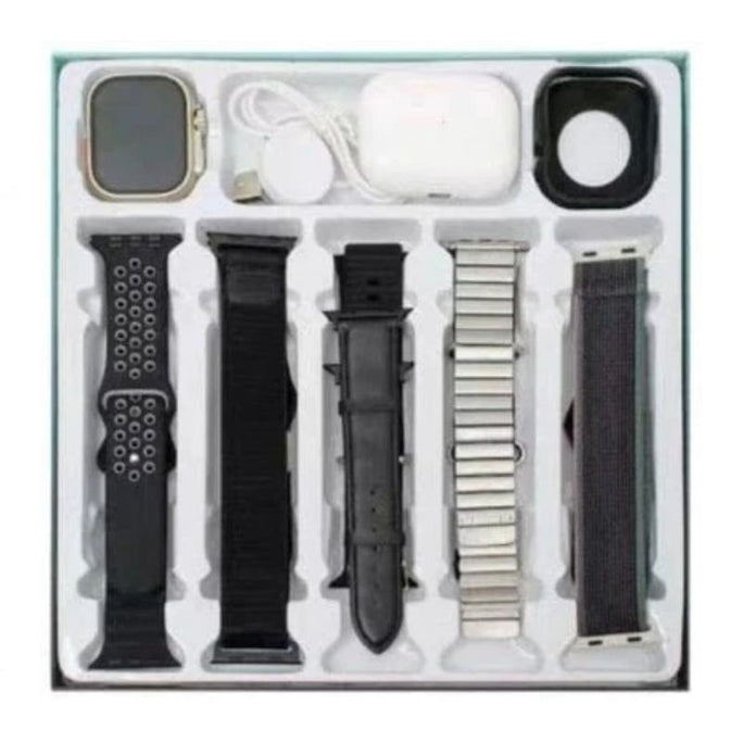Ultra-2 12+1 Smart Watch with Earbuds and 10 Interchangeable Straps