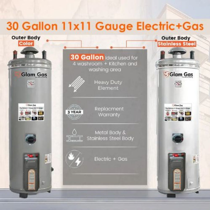 Glam Gas W/H11x14 Ele+Gas Geyser With Official Warranty