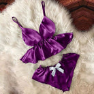 Bihaam Nighty For Girls Women V-Neck Stretchable Cami Bowknot Shorts Comfy Sleepwear Sexy Nightwear Nighty Set For Women (BI-014)