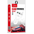 AMC 4.5A 4-in-1 Type-C Fast Charging Car Charger
