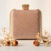 Milli Legacy BC-049 Lux Rose Gold Textured Clutch For Women