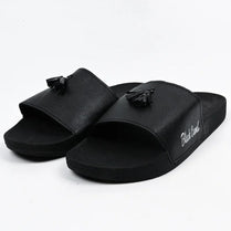 Black Camel Tassel Slide Slipper For Men